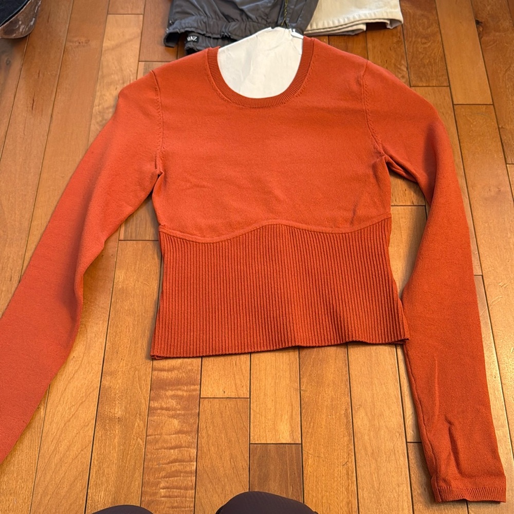 Orange Babaton Sweater Tight Shirt. Xs.